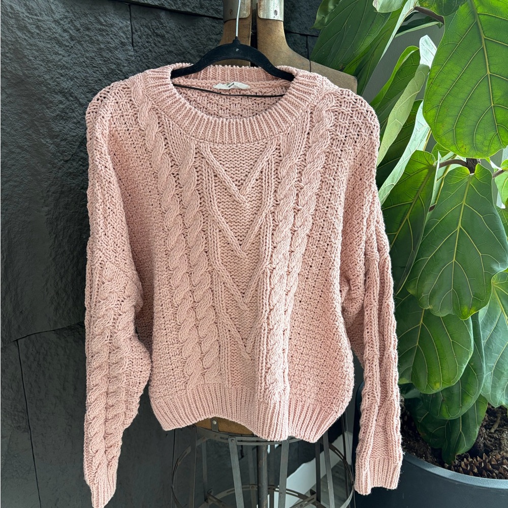Double Zero Blush Cable Knit Sweater
